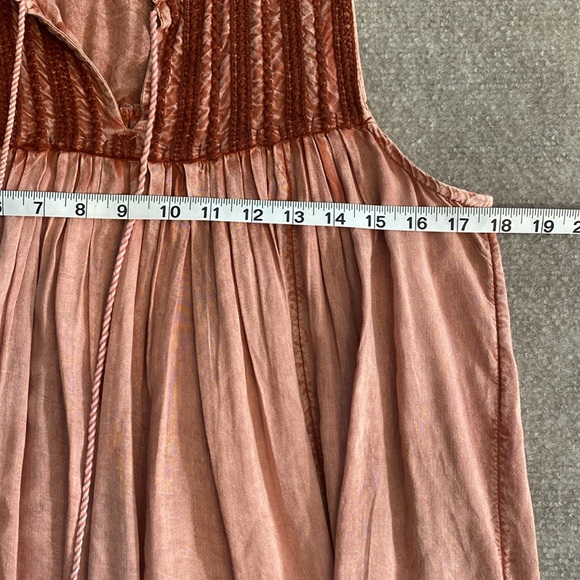 Rachel Zoe Sun Washed Salmon Embroidered Sleeveless Boho Swing Tank Size‎ Small - Picture 12 of 13